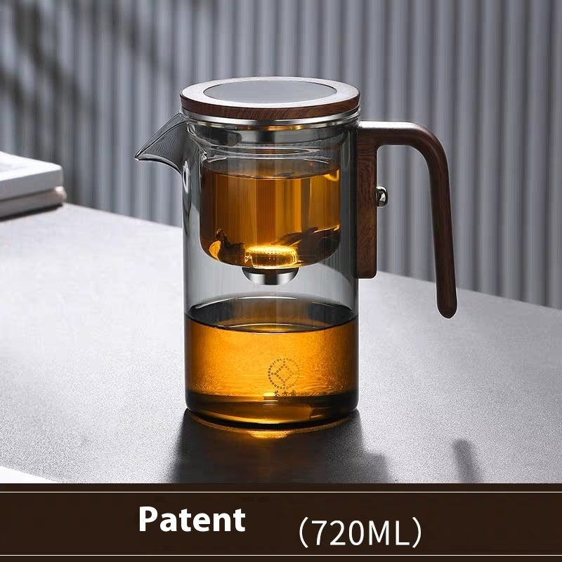 Théière élégante à infuseur en verre, séparation eau et thé, service à thé domestique