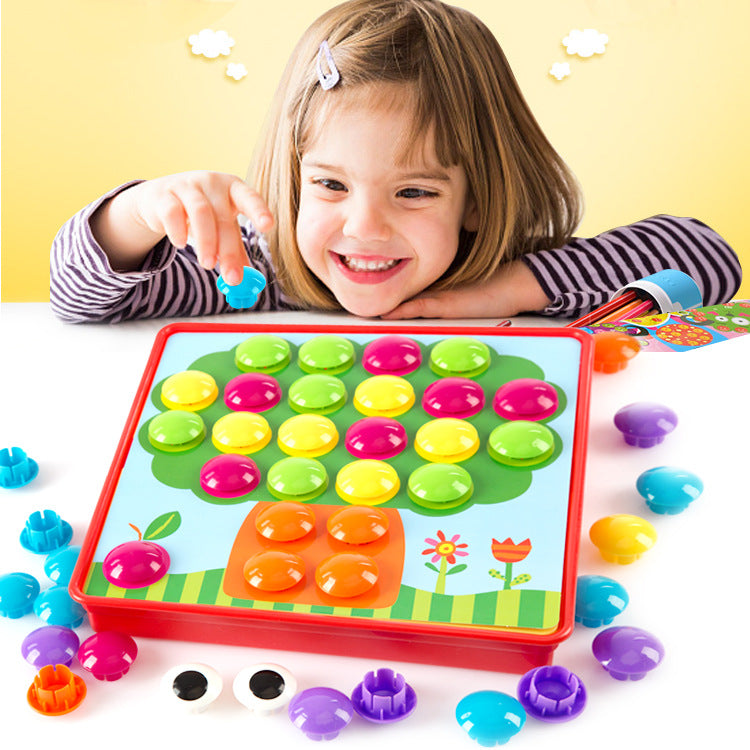 Jouets éducatifs d'assemblage à boutons pour enfants