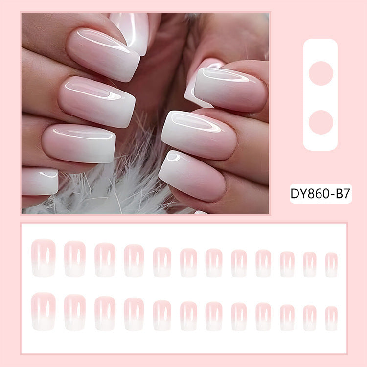 Autocollants d'ongles dégradés en poudre de gelée style doux