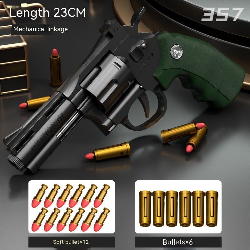 Children's Left-wheel Soft Bullet Gun Continuous Pistol Toy Smashing Gun Simulation Boy