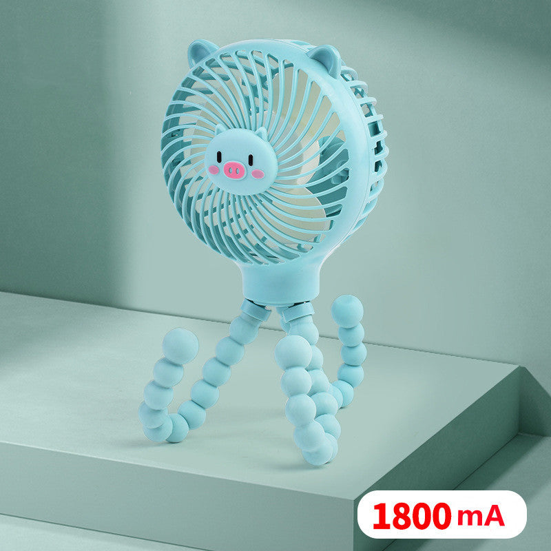 Poussette Poulpe Petit Ventilateur Portatif USB Rechargeable Silencieux Grande Capacité Pour Bébé