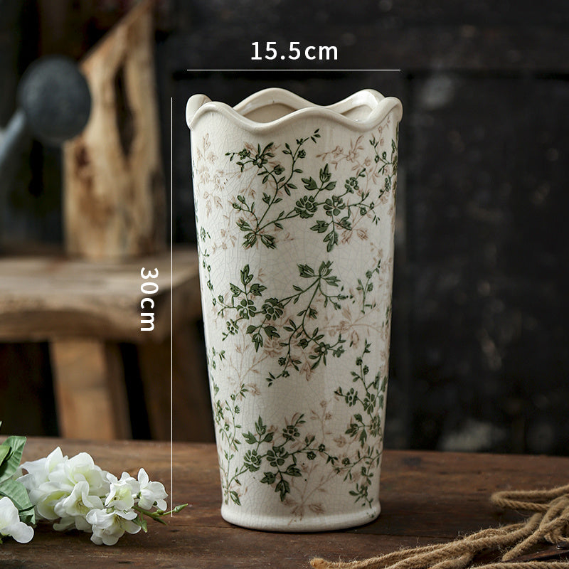 Décorations Simples Vases Céramique Rétro Vert