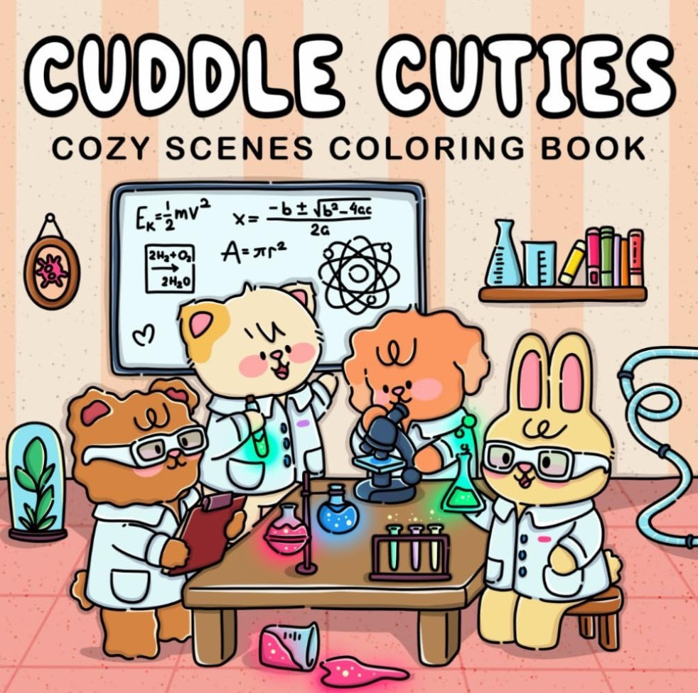 Coloring Book For Adults And Teens Cute Animal Characters Book Easy-to-start Coloring Book