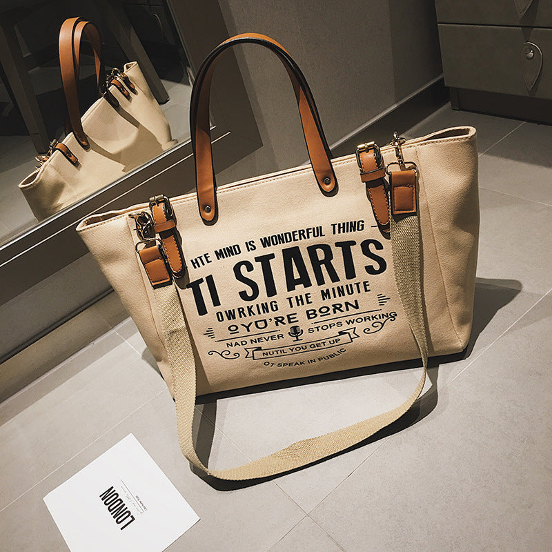 Canvas Messenger Bag Canvas Letter Hand Tote Bag