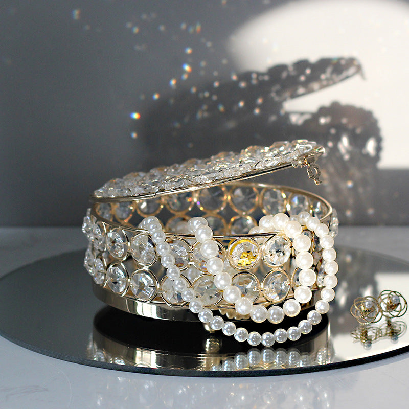 Boîte à bijoux de luxe légère en verre cristal de haute qualité, transparente et exquise