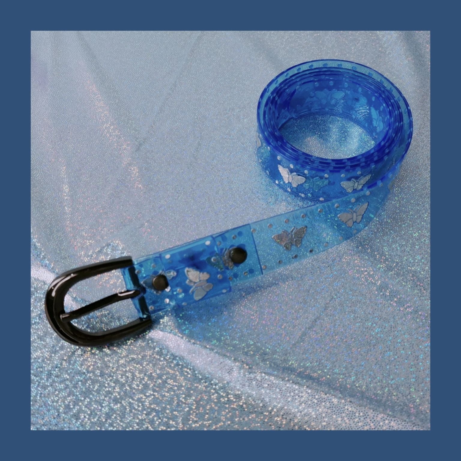Ceinture décorative papillon fluorescente transparente rétro facile à assortir