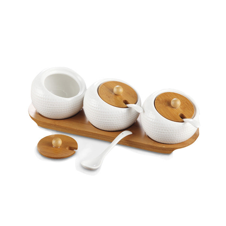 Pot à épices avec couvercle en bambou