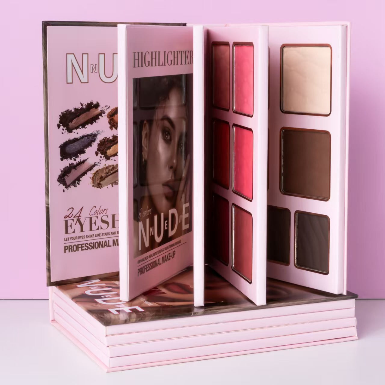 Palette de Fards à Paupières Multifonctionnels Mat Chatoyant Blush Highlighter Intégré