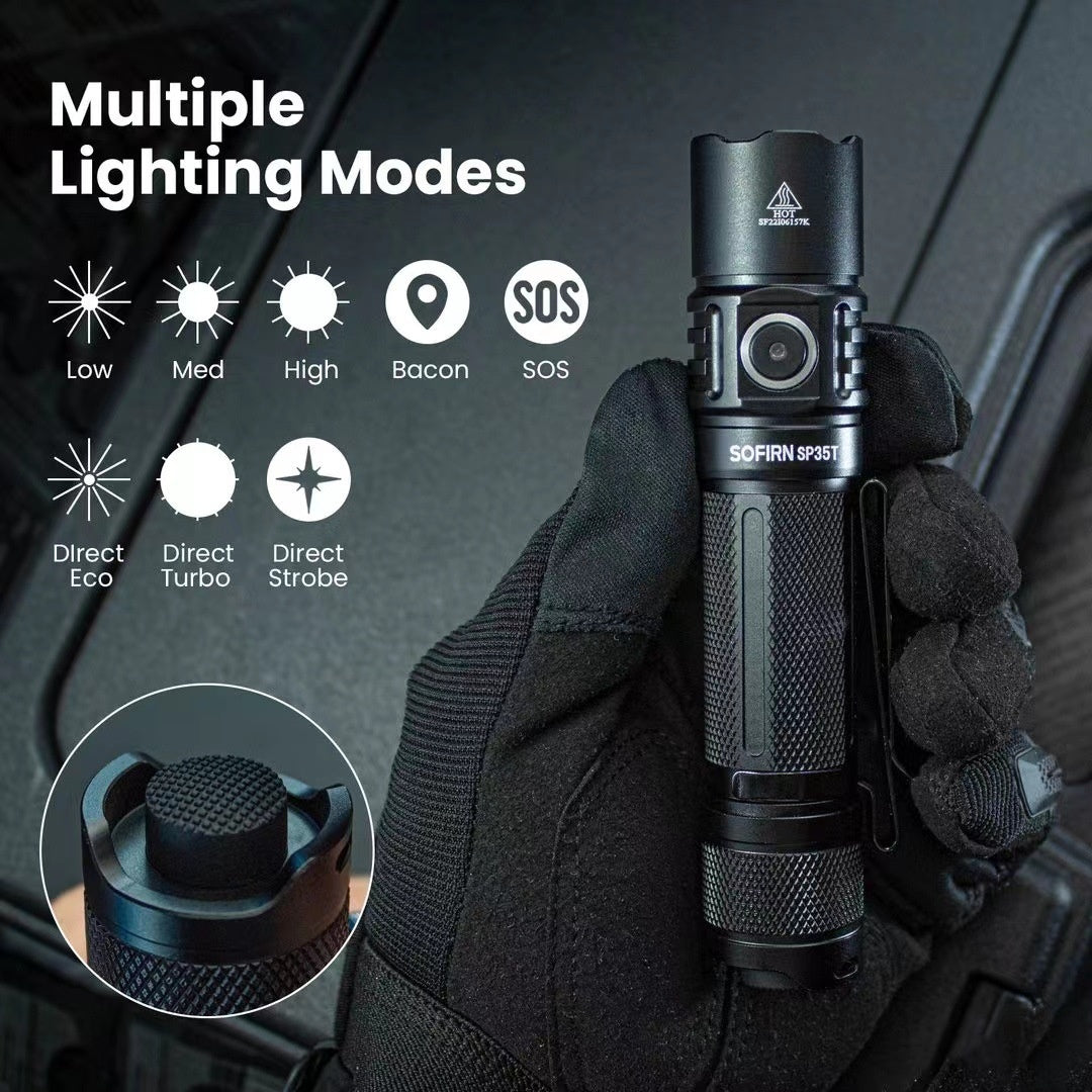 Lampe de poche forte lumière longue portée équipement de camping extérieur