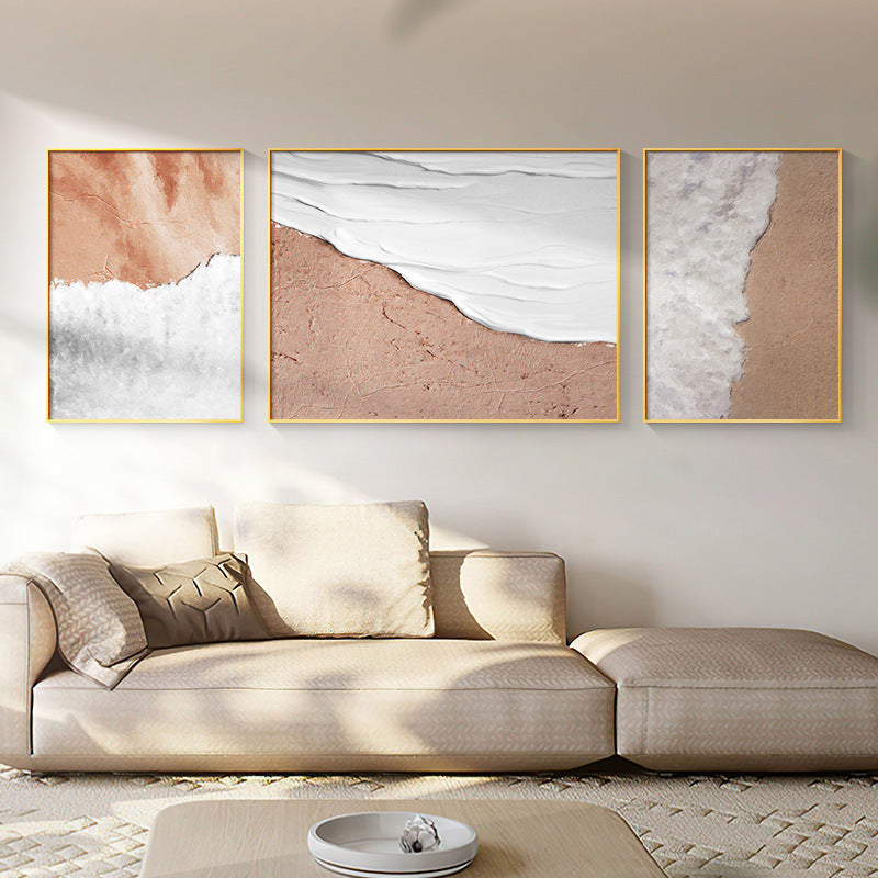 Living Room Decorative Painting Abstract Art Ocean Wave Triptych Sofa Background Wall