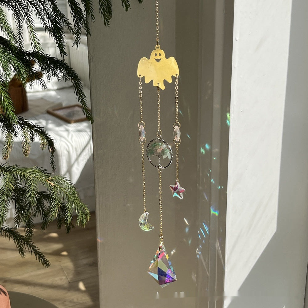 Halloween Star Moon Life Tree Crystal Decorative Pendant