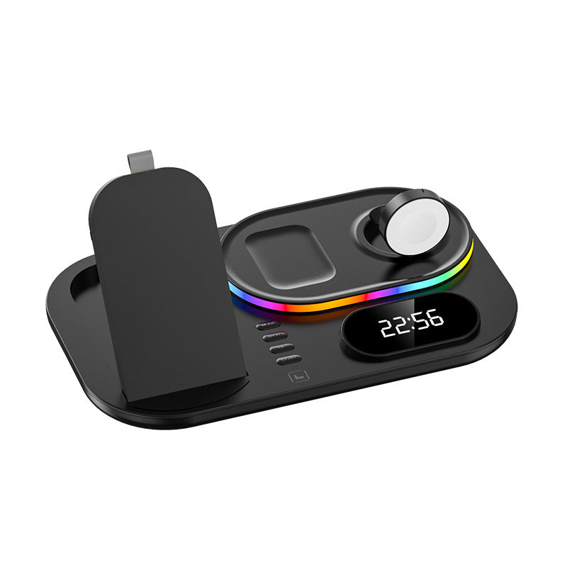 Support de bureau créatif pour téléphone portable trois-en-un compatible avec le chargeur sans fil