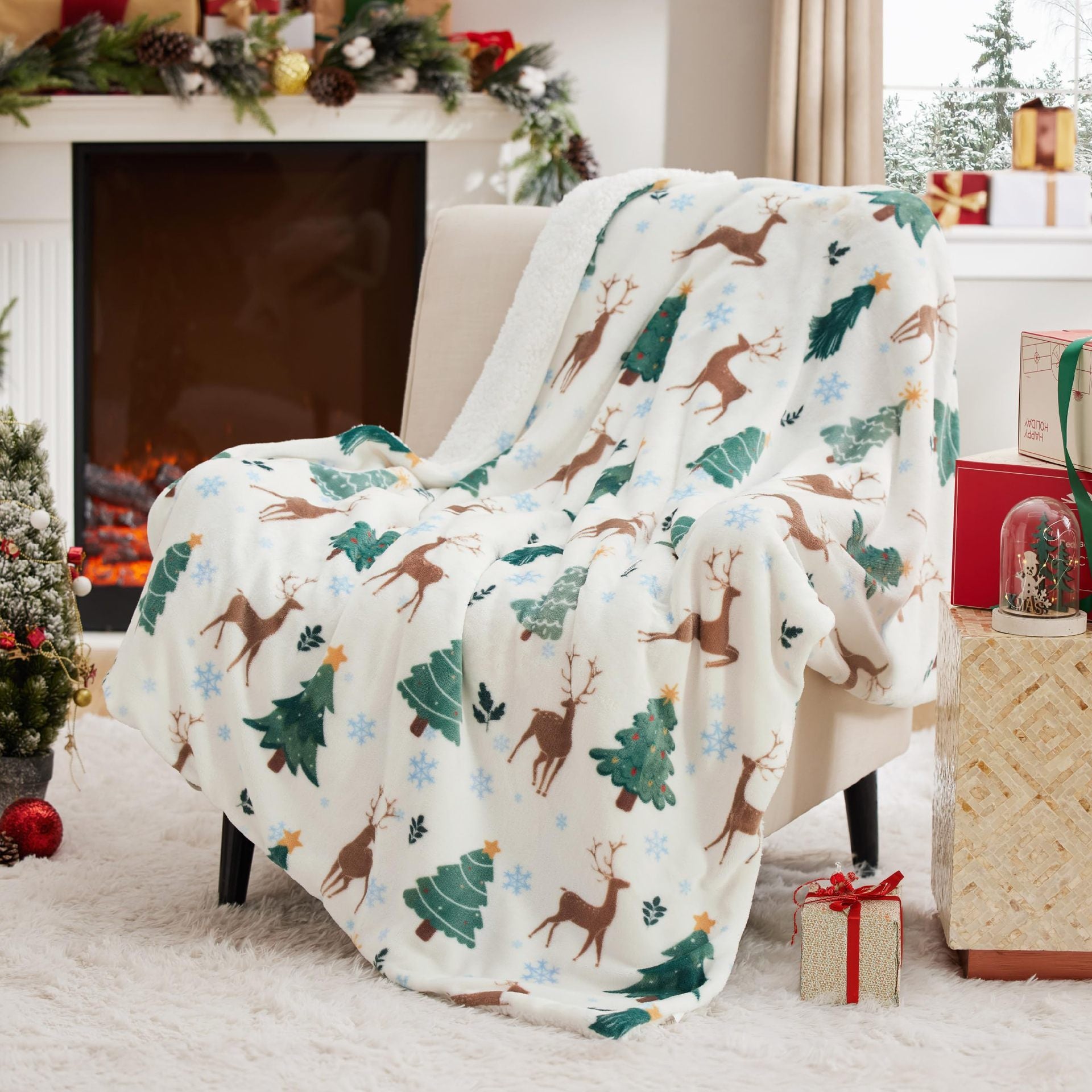 Christmas Corgi Dog Baby Blanket