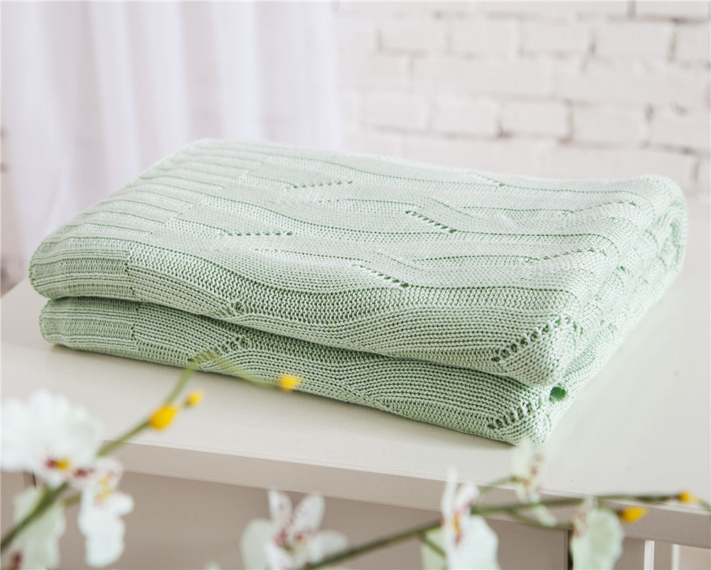 Couverture tricotée en fibre de bambou
