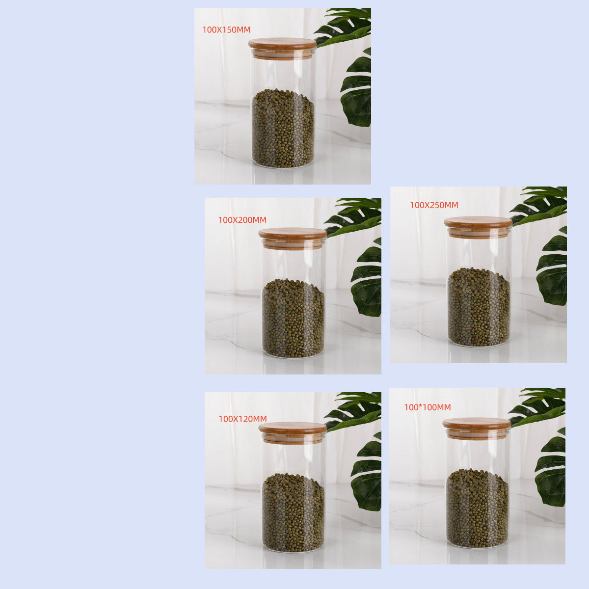 Bocaux de cuisine en verre borosilicate scellés