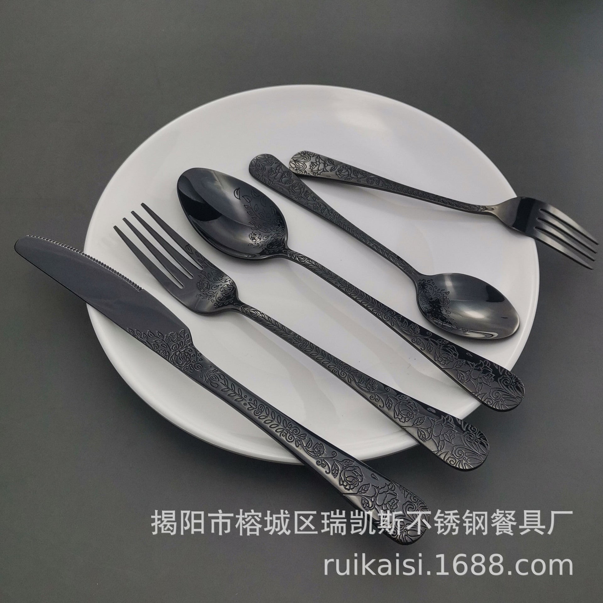 Stainless Steel Tableware Western Knives Dessert Spoon Fork Five-piece Set
