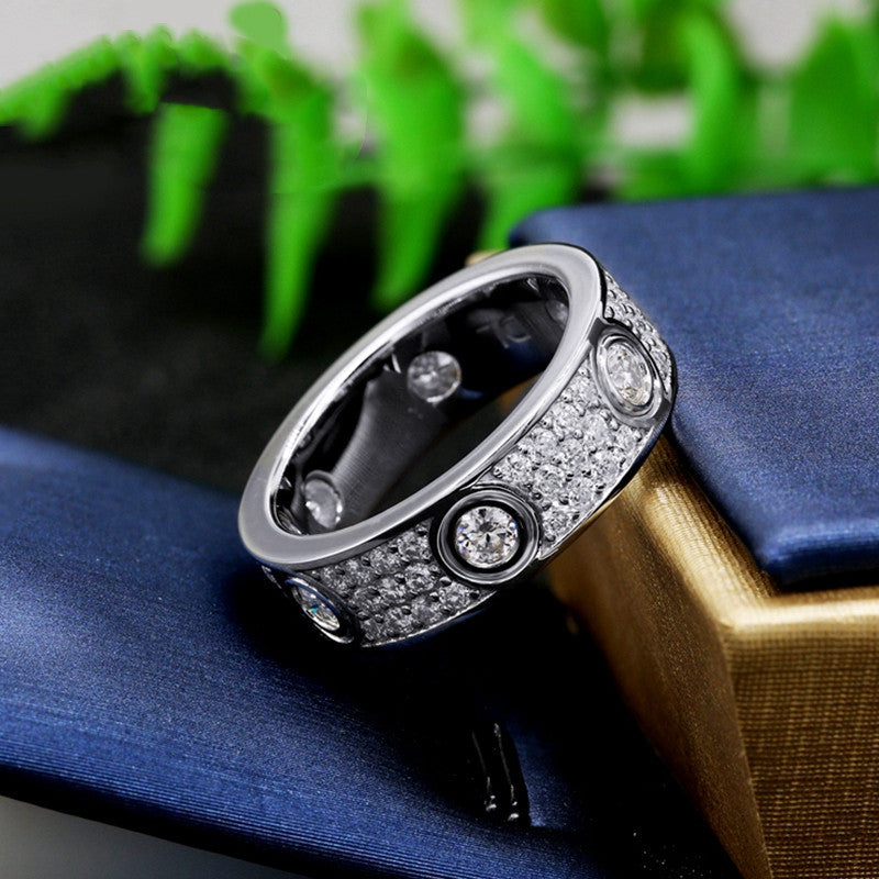 Women's Fashion Stainless Steel Wide Version Titanium Steel Ring