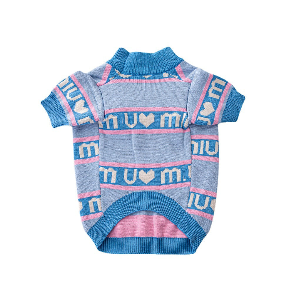 Tide Brand Pet Sweater Thickened Double Layer Fashion Dog Clothing