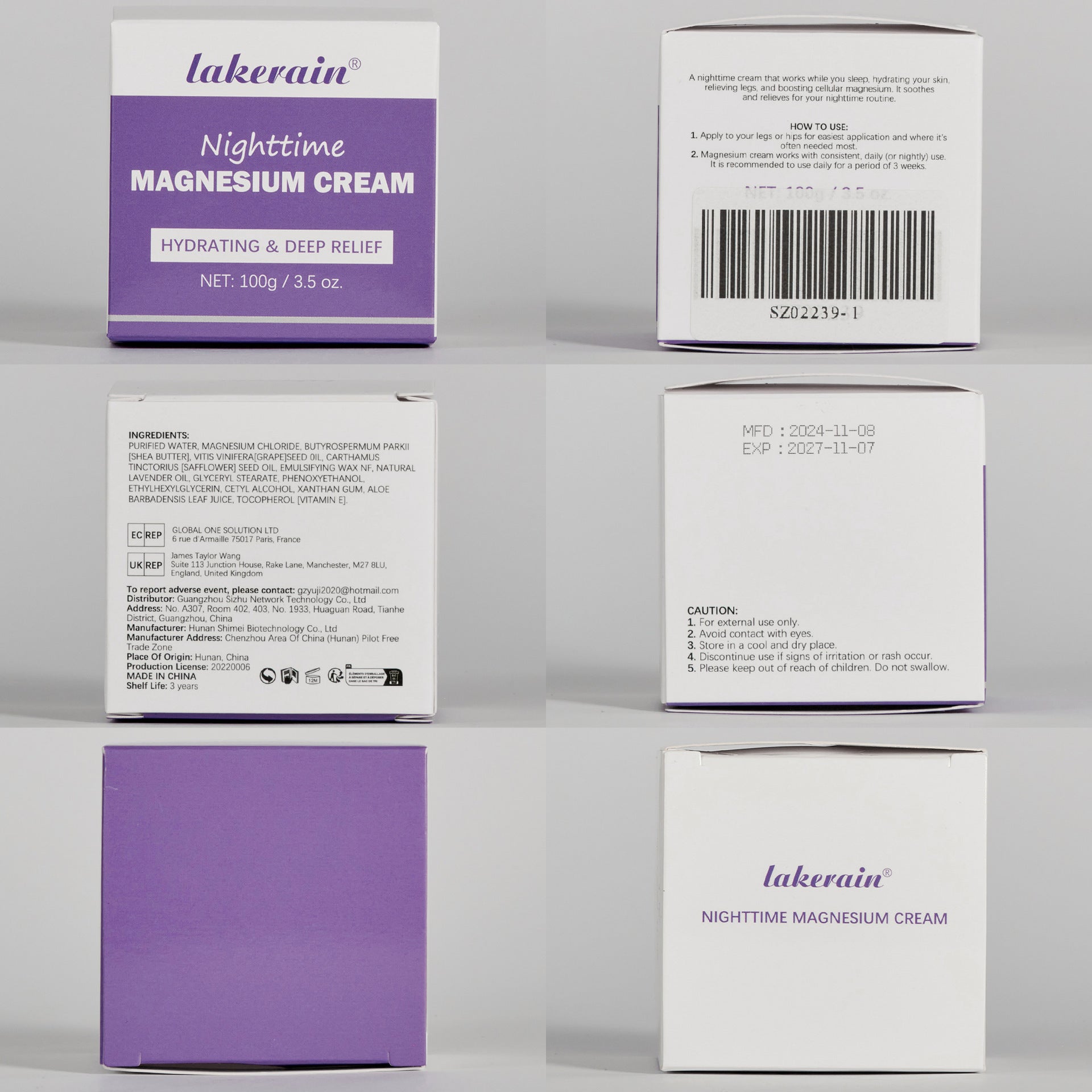 Lotion hydratante pour le corps Sommeil et Magnésium