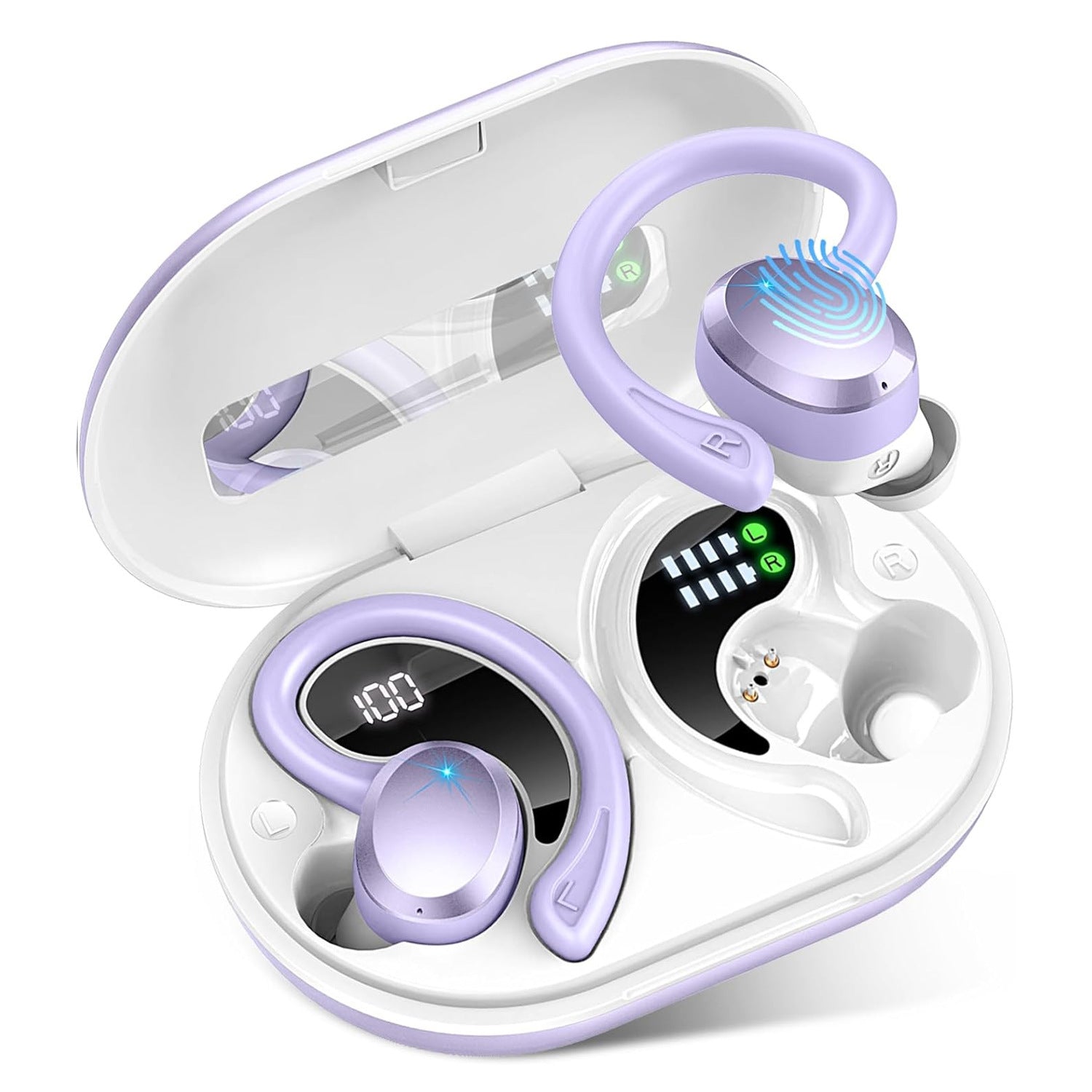 Digital Display Waterproof Sports Q38 Ear-mounted In-ear Noise Reduction Stereo Bluetooth Earphone