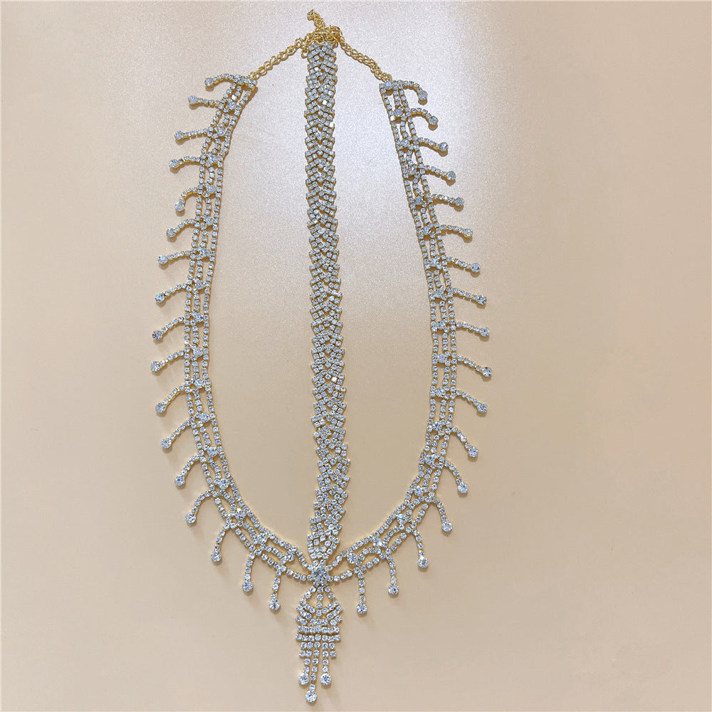 Full Diamond Water Drop Fringe Hair Chain Rhinestone Forehead Chain Hair Accessories