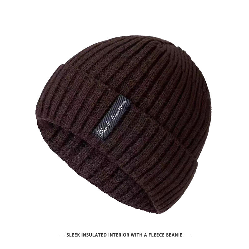 Bonnet chaud épais doublé polaire pour homme, idéal par temps froid