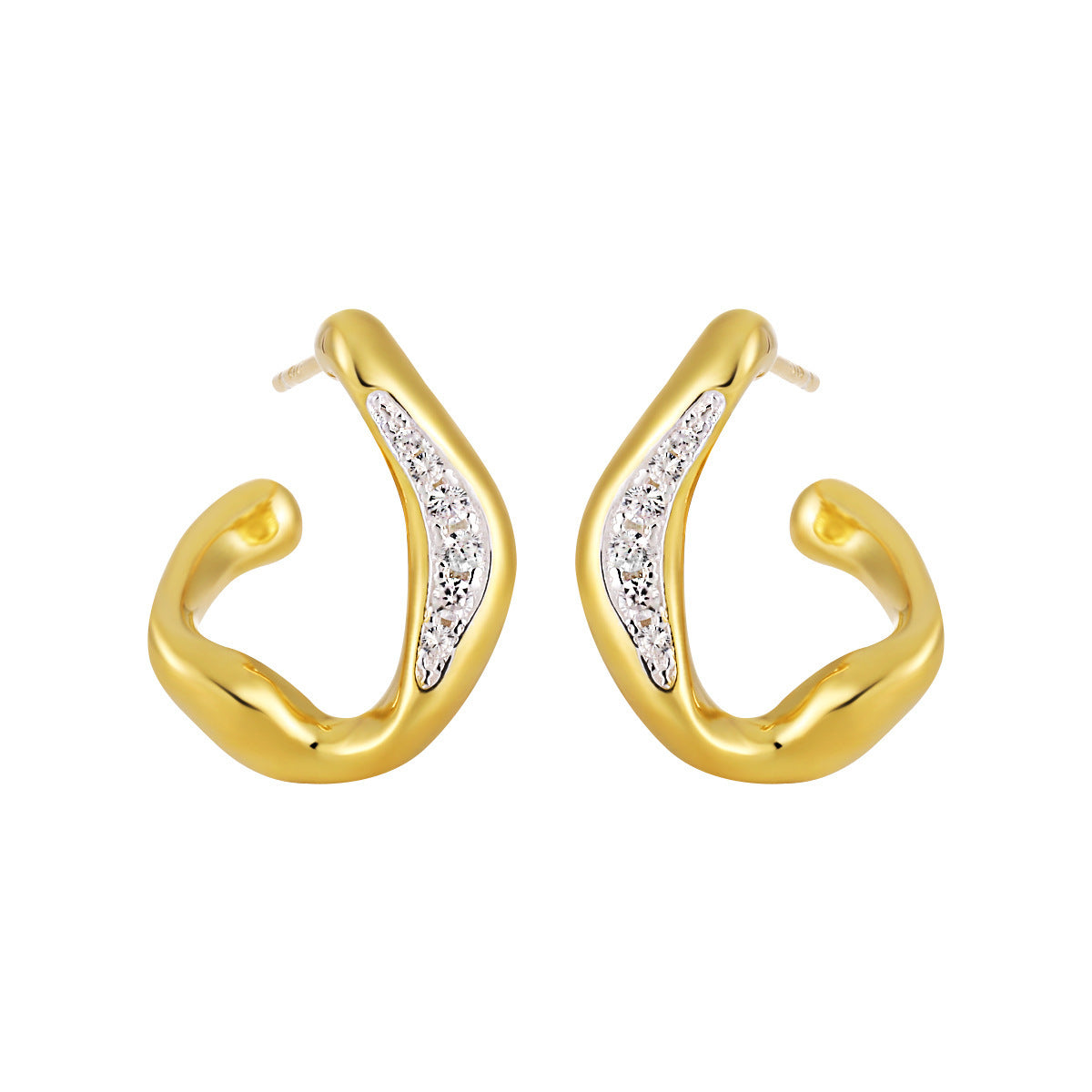 Irregular Diamond Stud Earrings For Women Simple