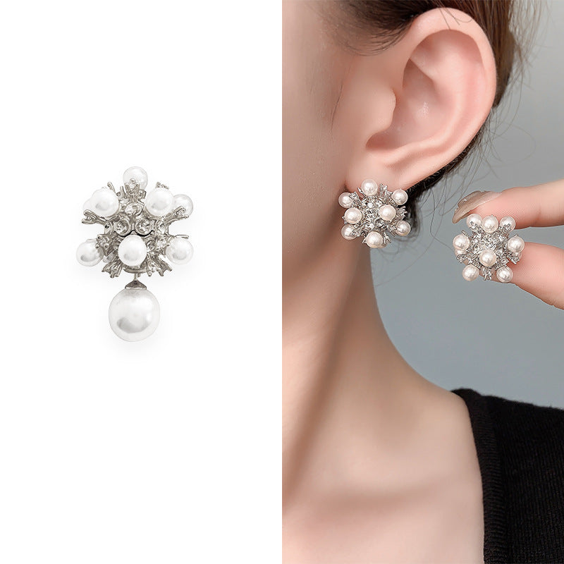 Boucles d'oreilles clous pissenlit perle — design d'intérêt spécial