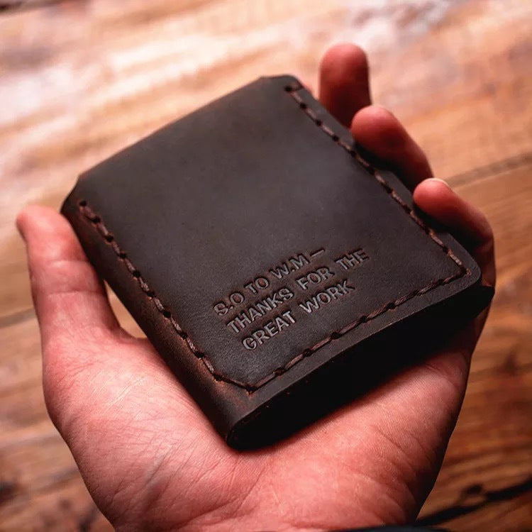 Personalized Retro Day Dreamer Horse Leather Wallet
