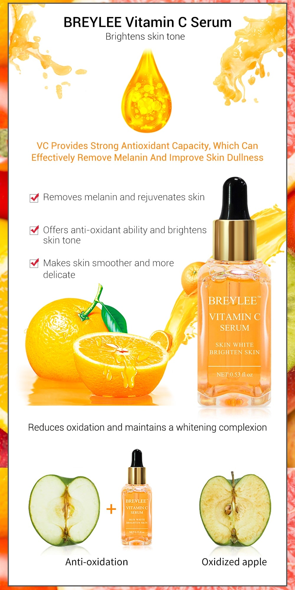Sérum Éclaircissant Vitamine C pour le Visage