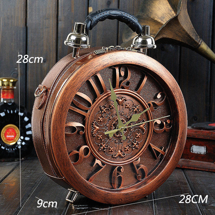 Ladies One Shoulder Alarm Clock Retro Handbag