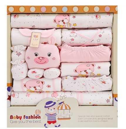 Coffret Cadeau de Vêtements pour Nouveau-nés en Coton 17 pièces