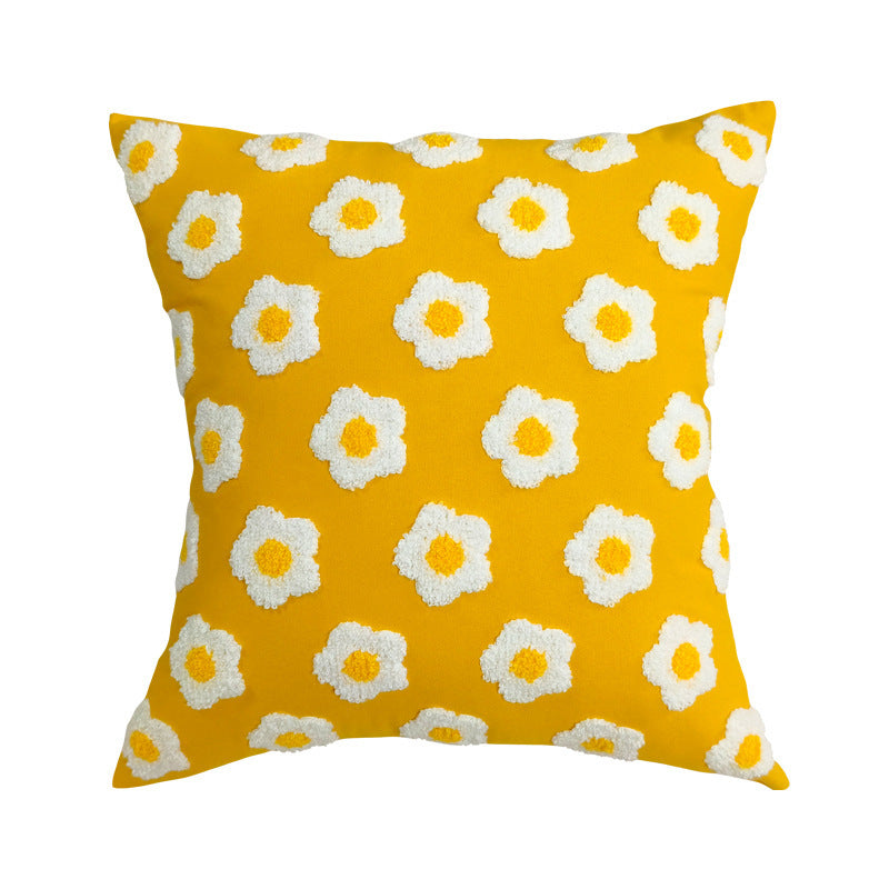Housse de coussin de canapé brodée de style Ins, simple, en peluche avec pampilles