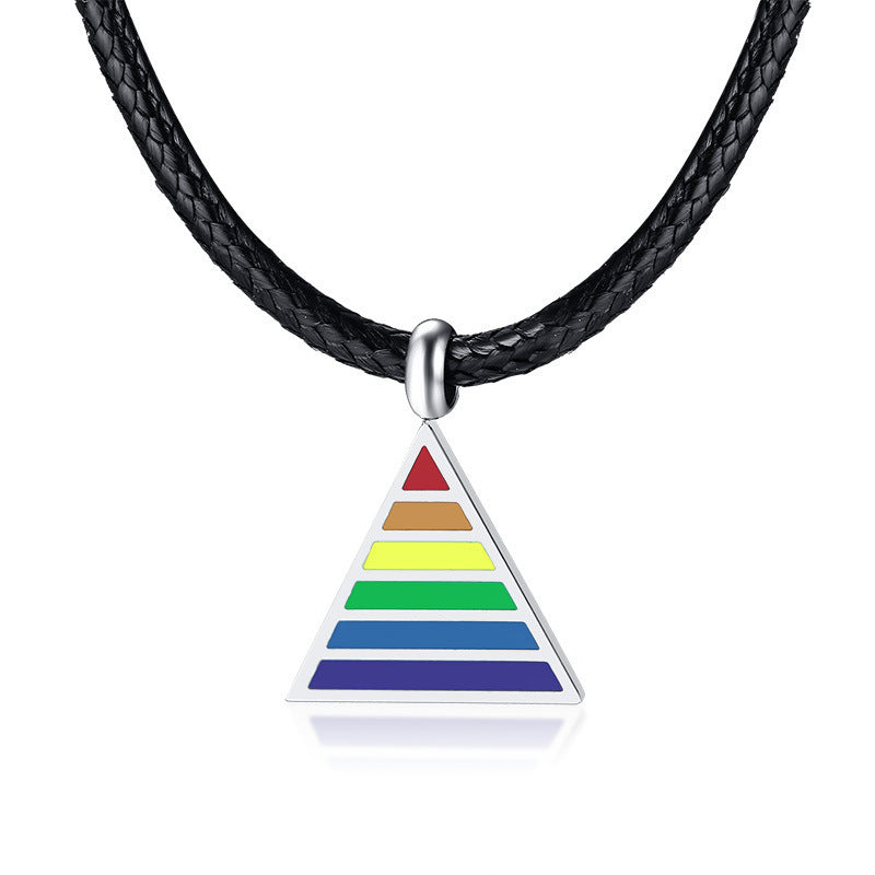 Rainbow Gay Pendant Wax Rope Hip Hop