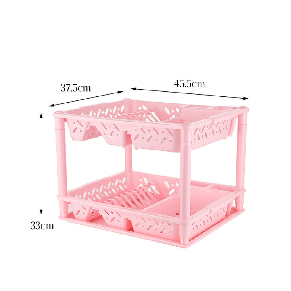 Double Layer Drainage Kitchen Storage Rack
