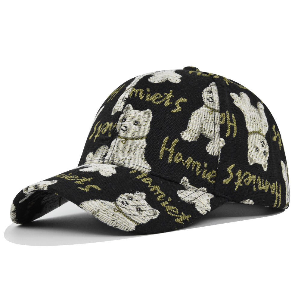 Korean Version Of Bear Baseball Cap Dog Printed Casual