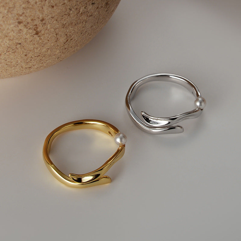 Bague simple irrégulière en argent sterling