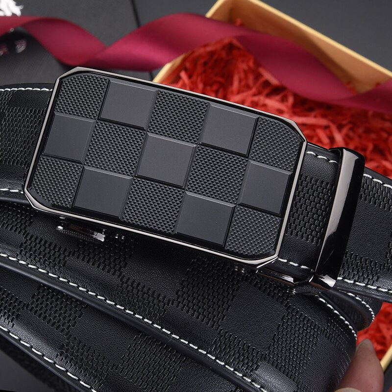 Men's Belt Automatic Leather Buckle Belt