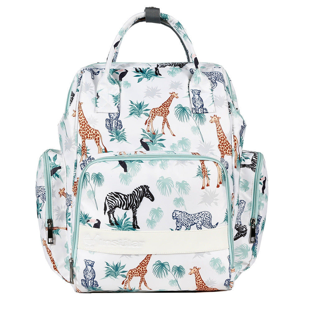 Fashion Waterproof Printed Nylon Multi-functional Large Capacity Backpack Portable Mummy Bag