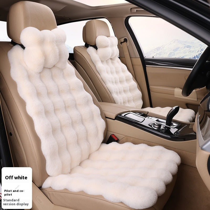 Coussin de voiture Bubble Velvet pour l'hiver, épaissi, chaud, en peluche, coussin de siège universel, housse de siège