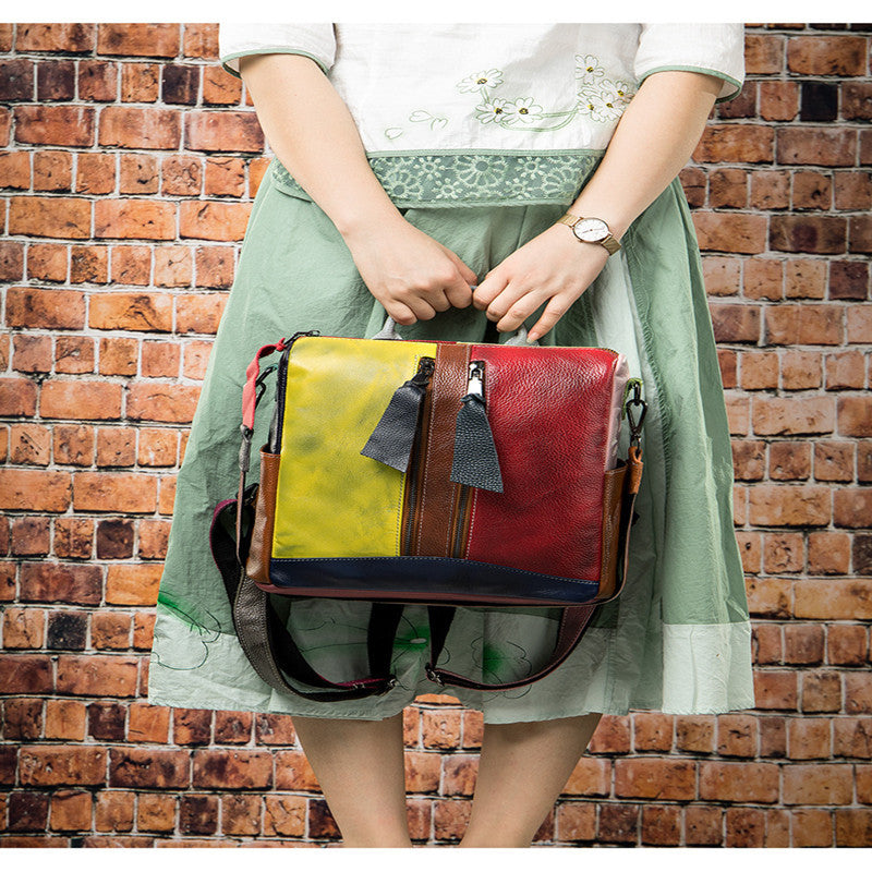Street Cool Retro Color Rubbing Multifunctional Shoulder Bag