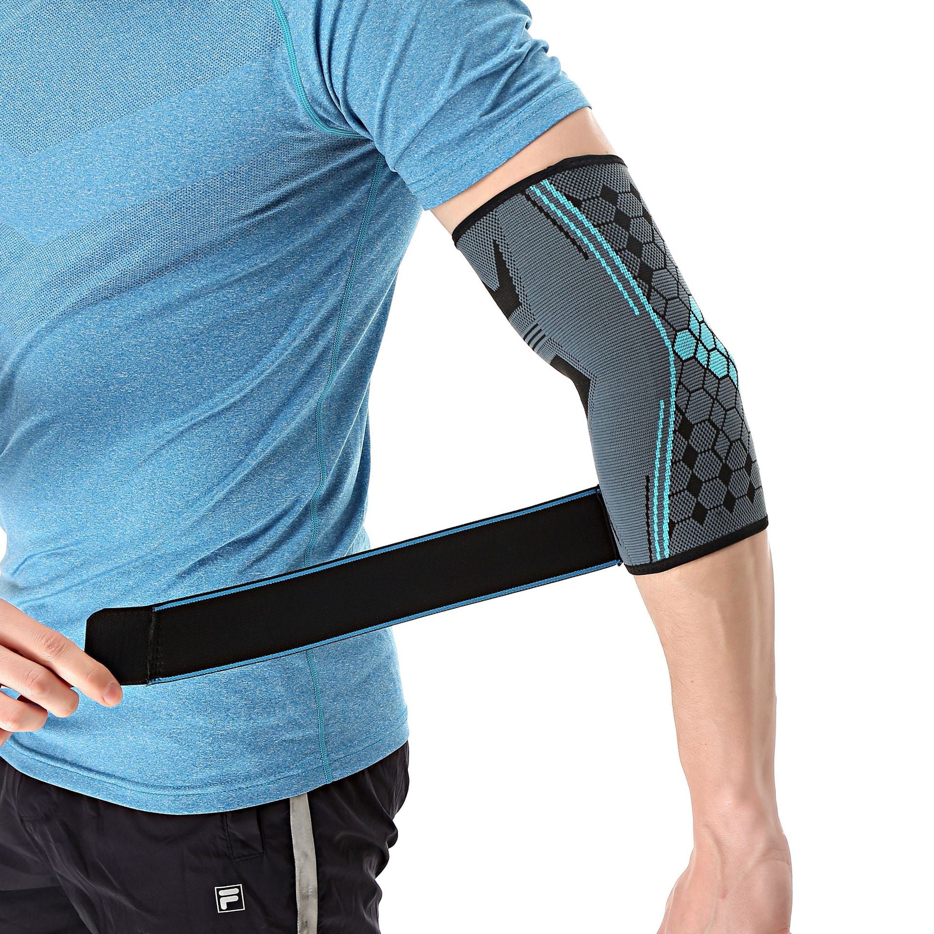 Sports Pressure Tie Elbow Honeycomb Jacquard Knitting