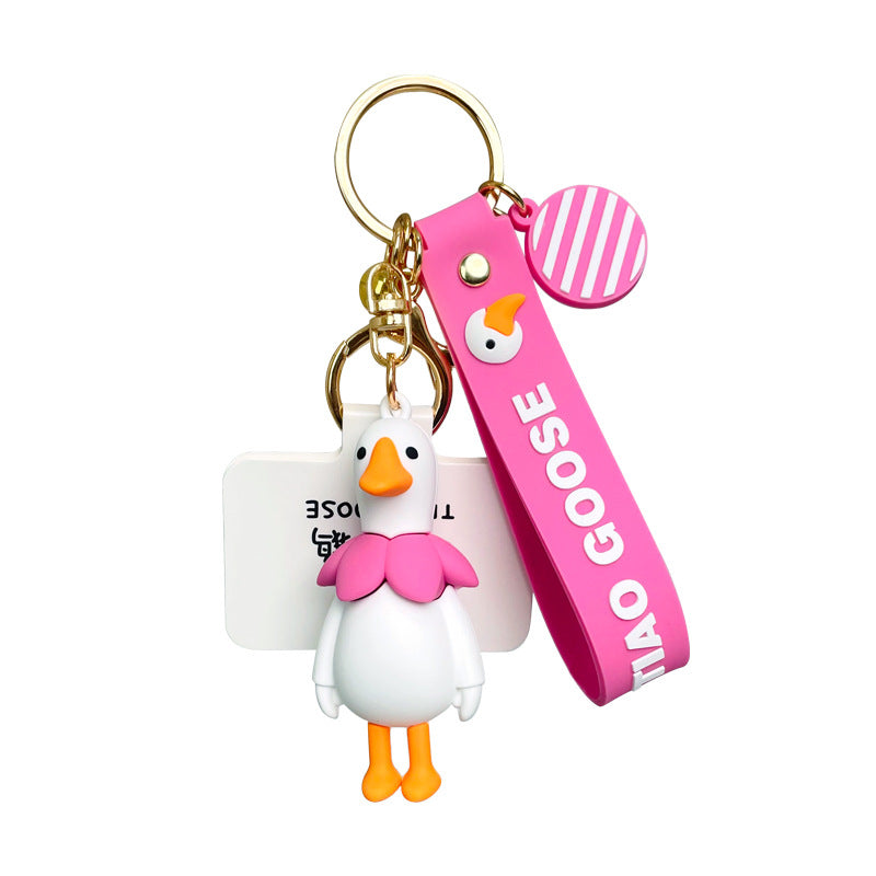 Cute Cartoon A Goose Keychain Fashion Student Pendant Personality Schoolbag