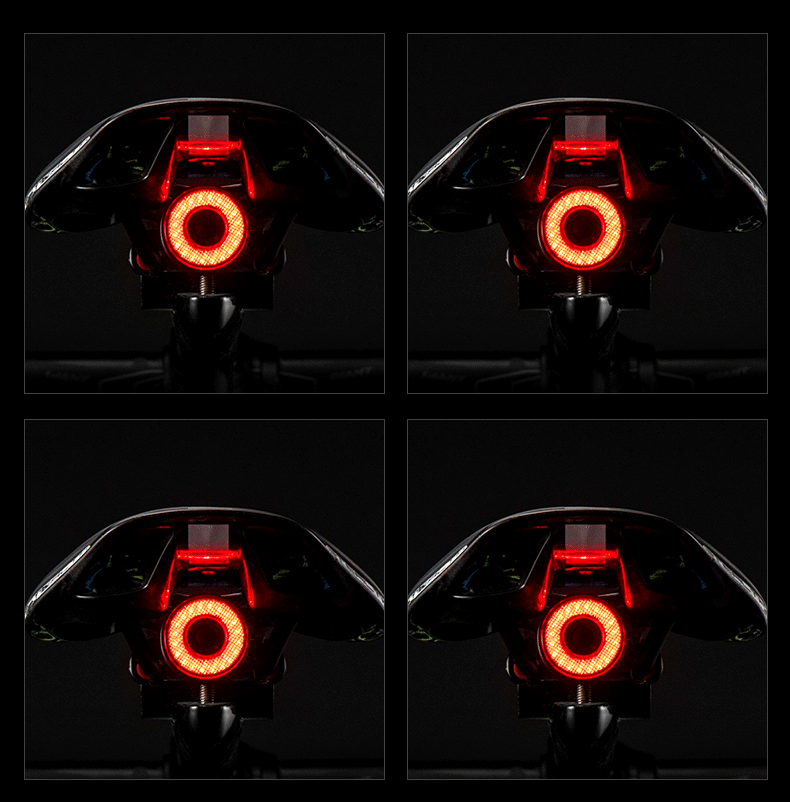 Bicycle Smart Auto Brake Sensing Light IPx6 Waterproof LED Charging Cycling Taillight Bike Rear Light Accessories