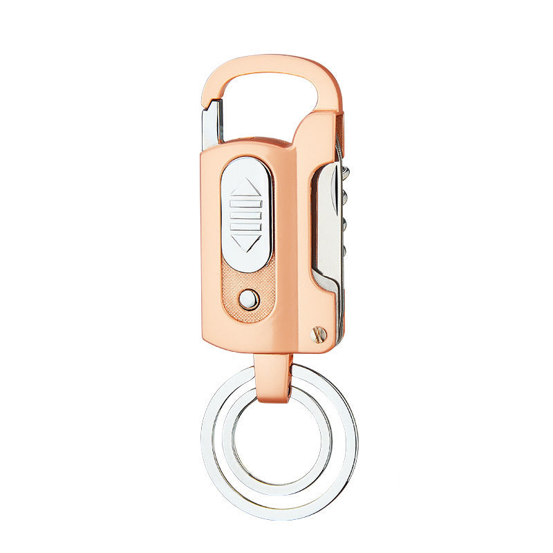 Briquet de charge porte-clés multifonction mini-portable briquet de camping sauvage