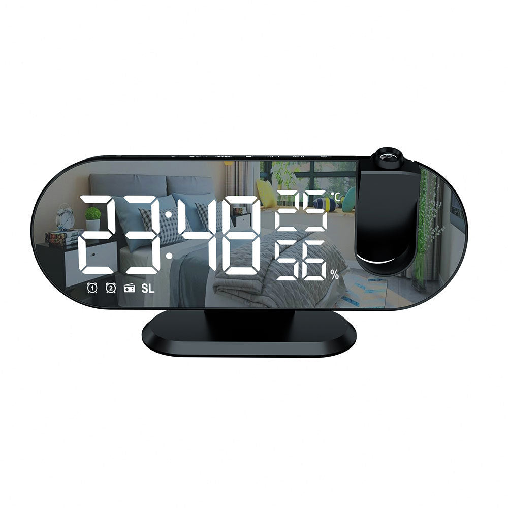 Mirror LED Projection Voice-activated Temperature Alarm Clock