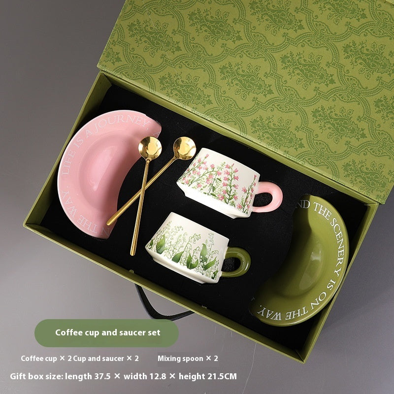 Ensemble Tasse à Café en Céramique avec Soucoupe