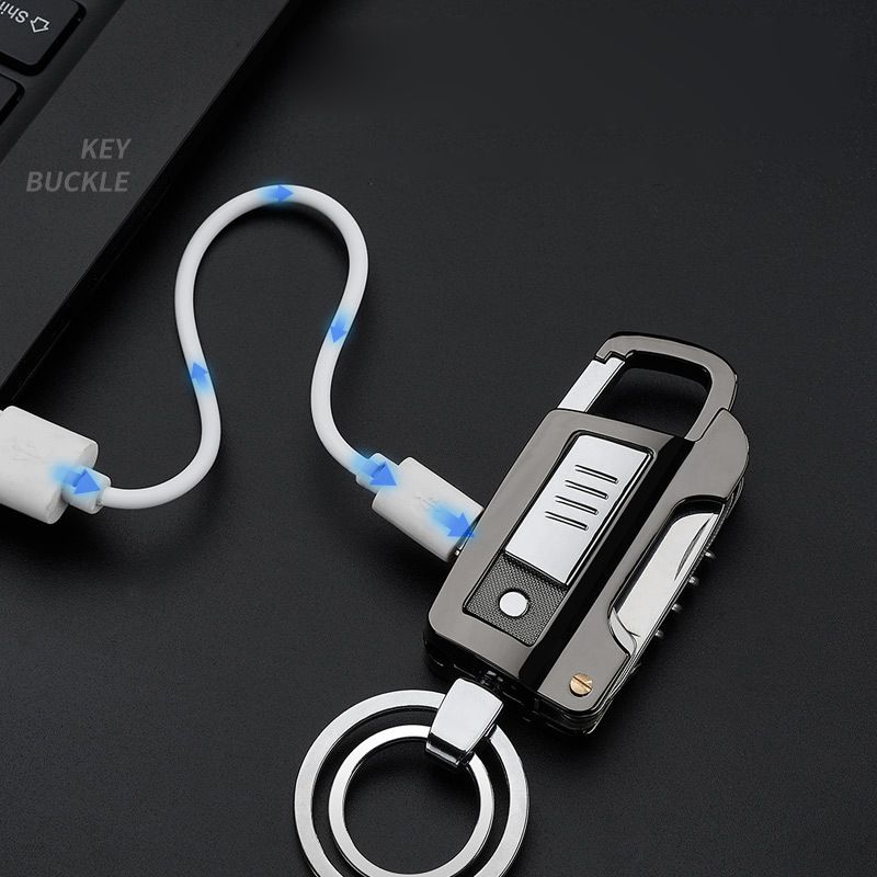 Briquet multifonction porte-clés, rechargeable par USB