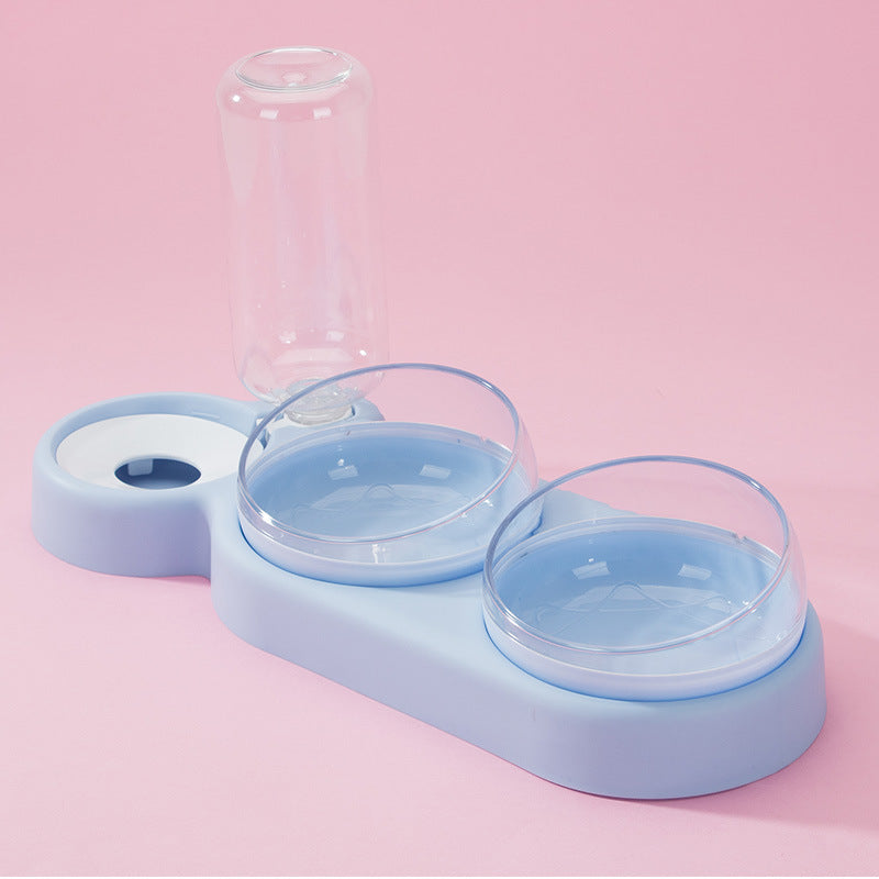 Distributeur automatique double gamelle pour animaux de compagnie avec fontaine à eau