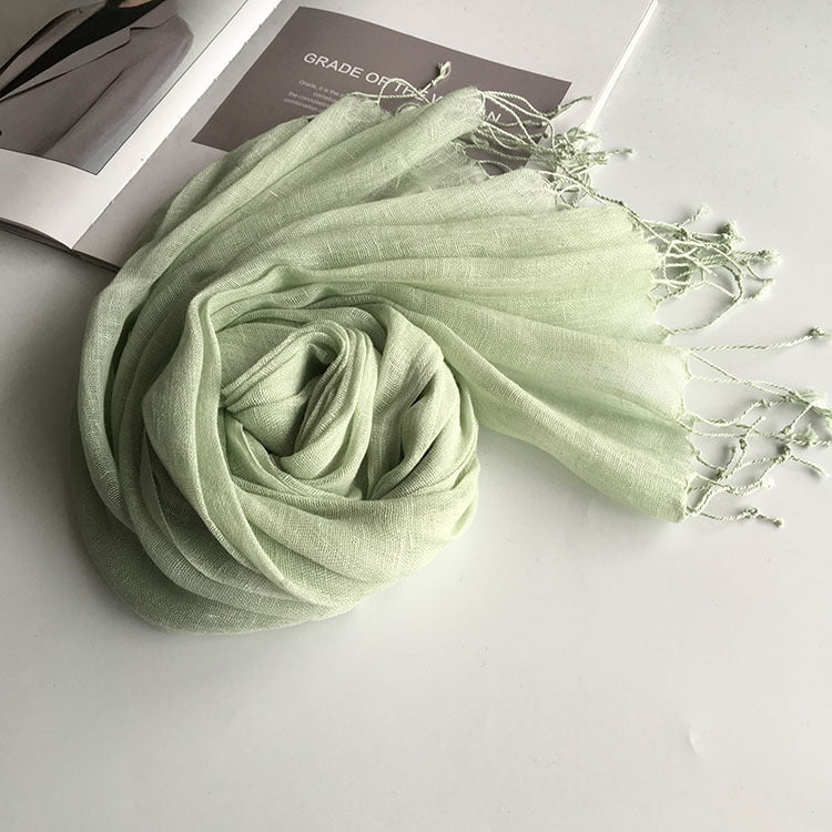 Thin Linen Candy Color Scarf Travel Holiday Sunscreen Shawl